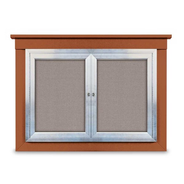 18"x24" 1-Door Enclosed Letterboard, Burgundy Vinyl/Walnut